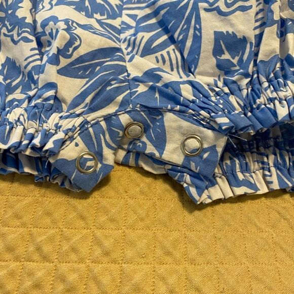 Baby Romper, Blue Ginger, Hawaiian Print, 12 mth, Cotton, Adjustable Straps - Picture 5 of 11